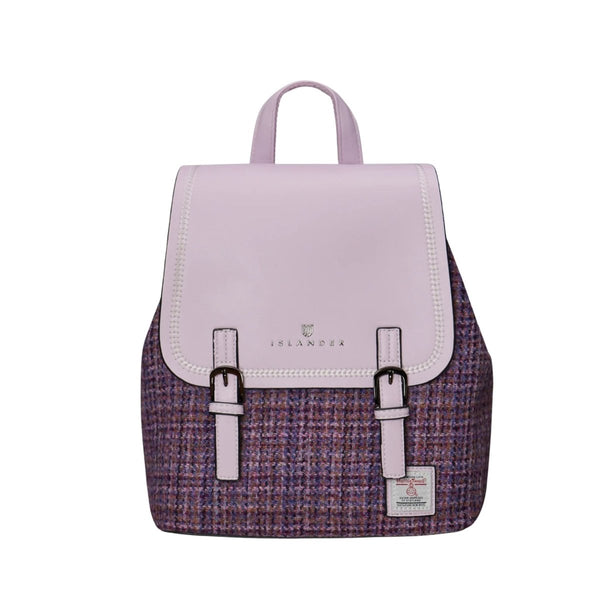 Islander Harris Tweed Jura Backpack 'Violet Mini Dogtooth'
