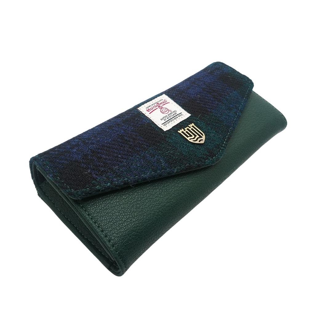 Islander Harris Tweed Large Clasp Clutch Purse 'Black Watch Tartan'