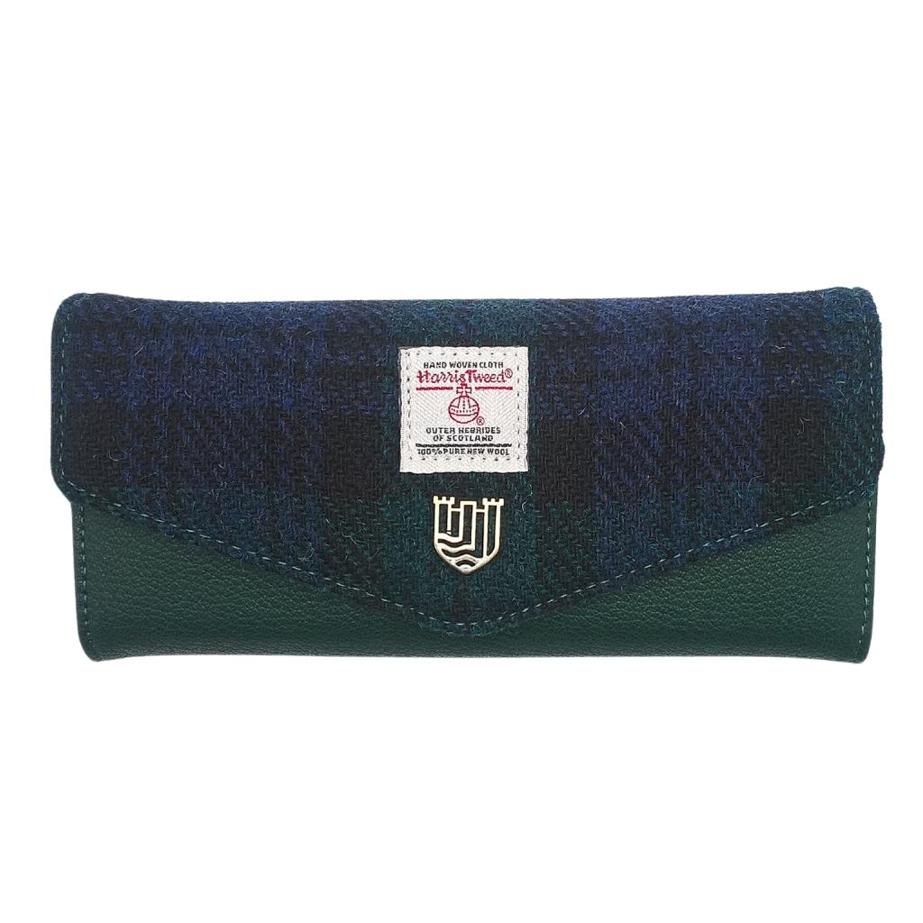 Islander Harris Tweed Large Clasp Clutch Purse 'Black Watch Tartan'