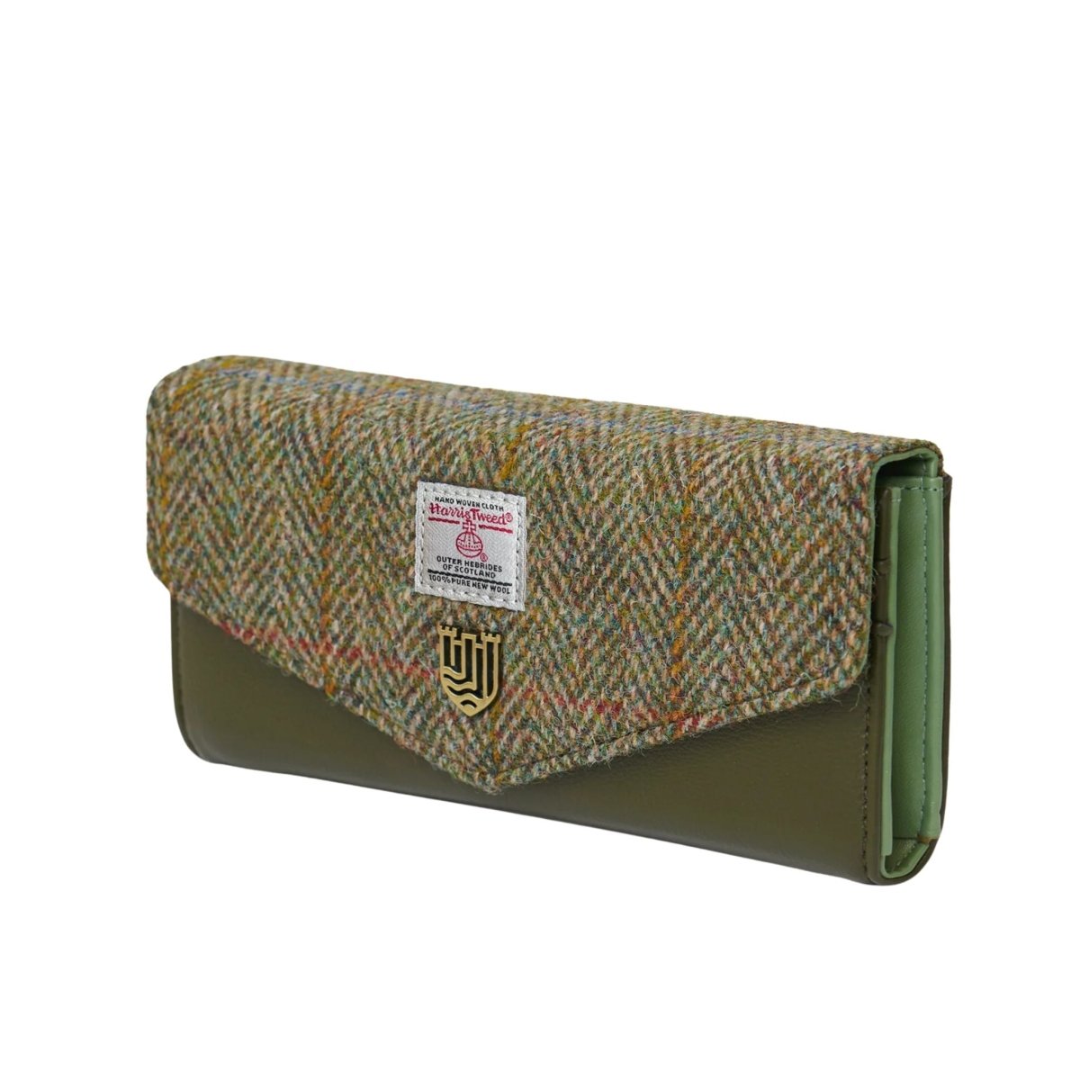 Islander Harris Tweed Large Clasp Clutch Purse 'Chestnut Herringbone'