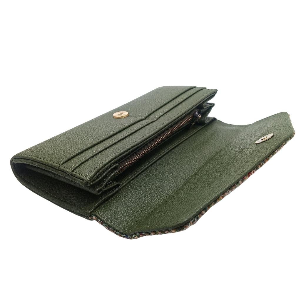 Islander Harris Tweed Large Clasp Clutch Purse 'Chestnut Herringbone'