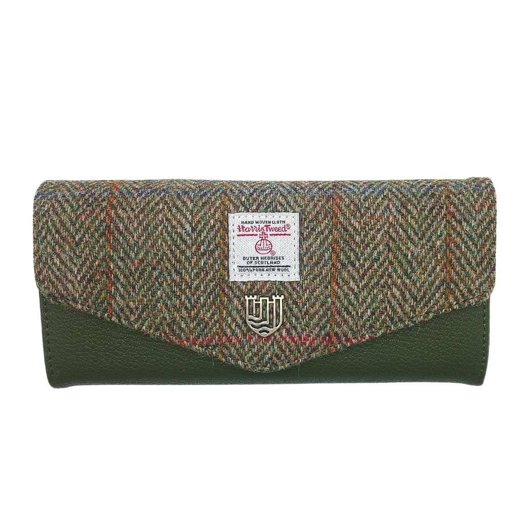 Islander Harris Tweed Large Clasp Clutch Purse 'Chestnut Herringbone'