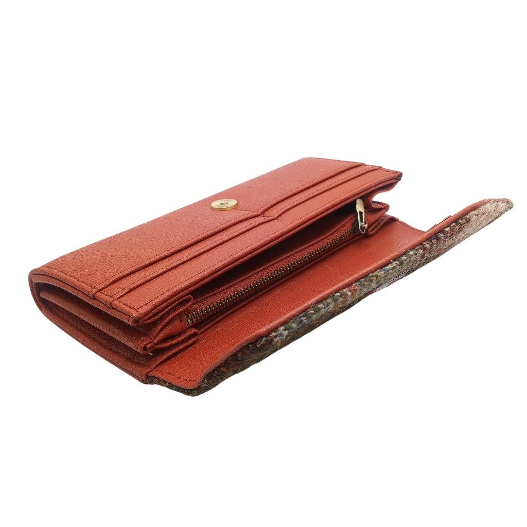 Islander Harris Tweed Large Clasp Clutch Purse 'Chestnut Tartan'