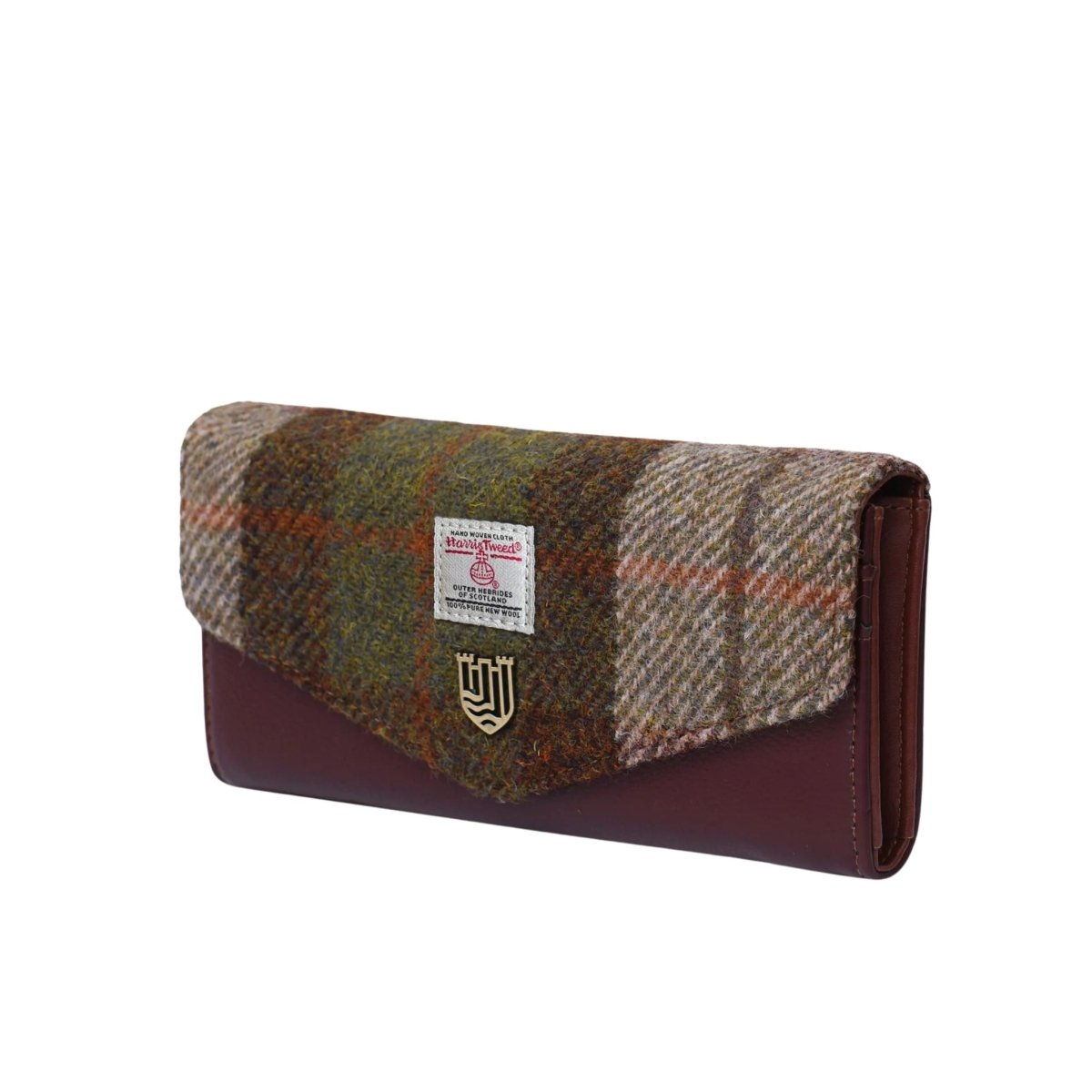 Islander Harris Tweed Large Clasp Clutch Purse 'Chestnut Tartan'