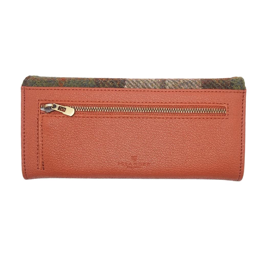 Islander Harris Tweed Large Clasp Clutch Purse 'Chestnut Tartan'