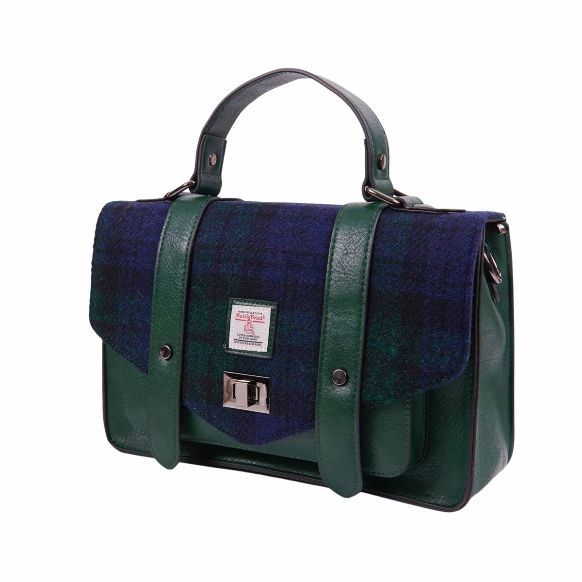Islander Harris Tweed Large Satchel 'Black Watch Tartan'