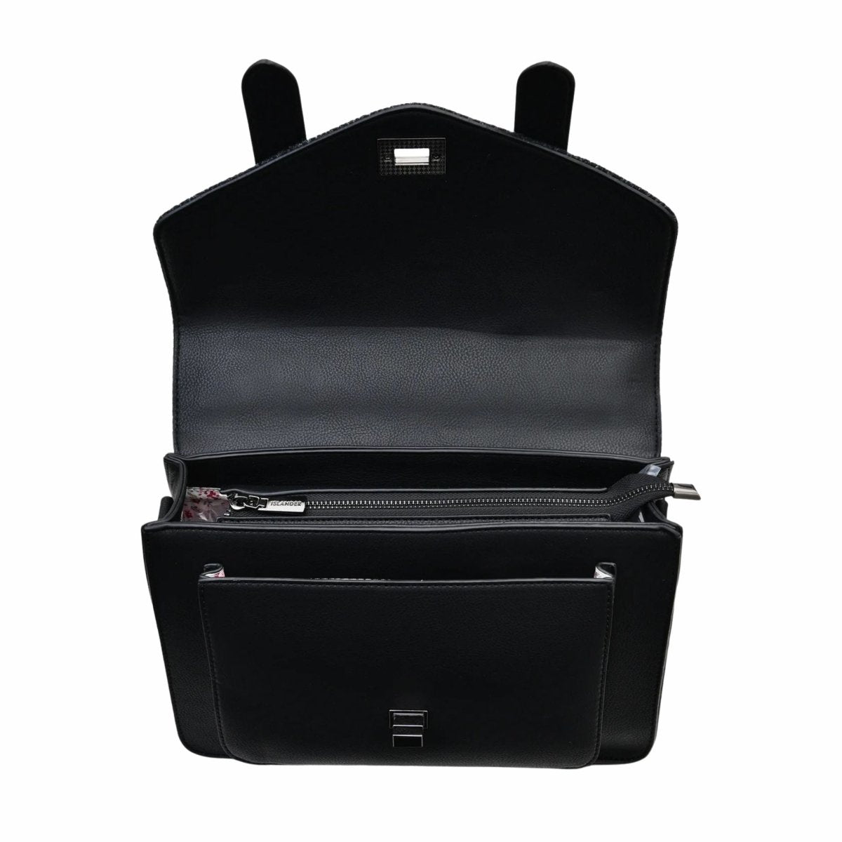 Islander Harris Tweed Large Satchel 'Chestnut and Blue Tartan'