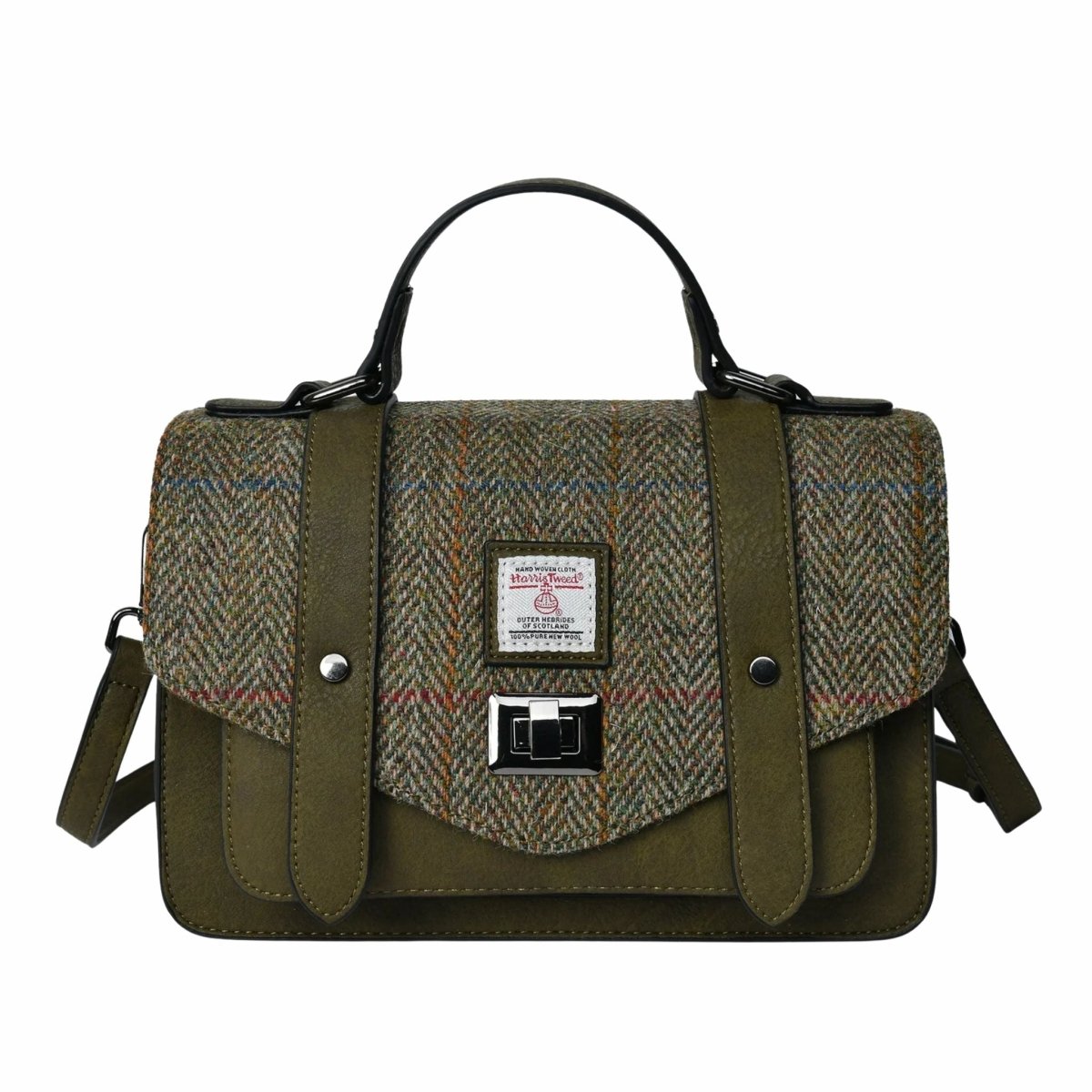 Islander Harris Tweed Large Satchel 'Chestnut Herringbone'