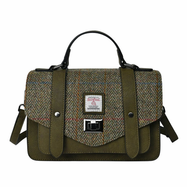 Islander Harris Tweed Large Satchel 'Chestnut Herringbone'