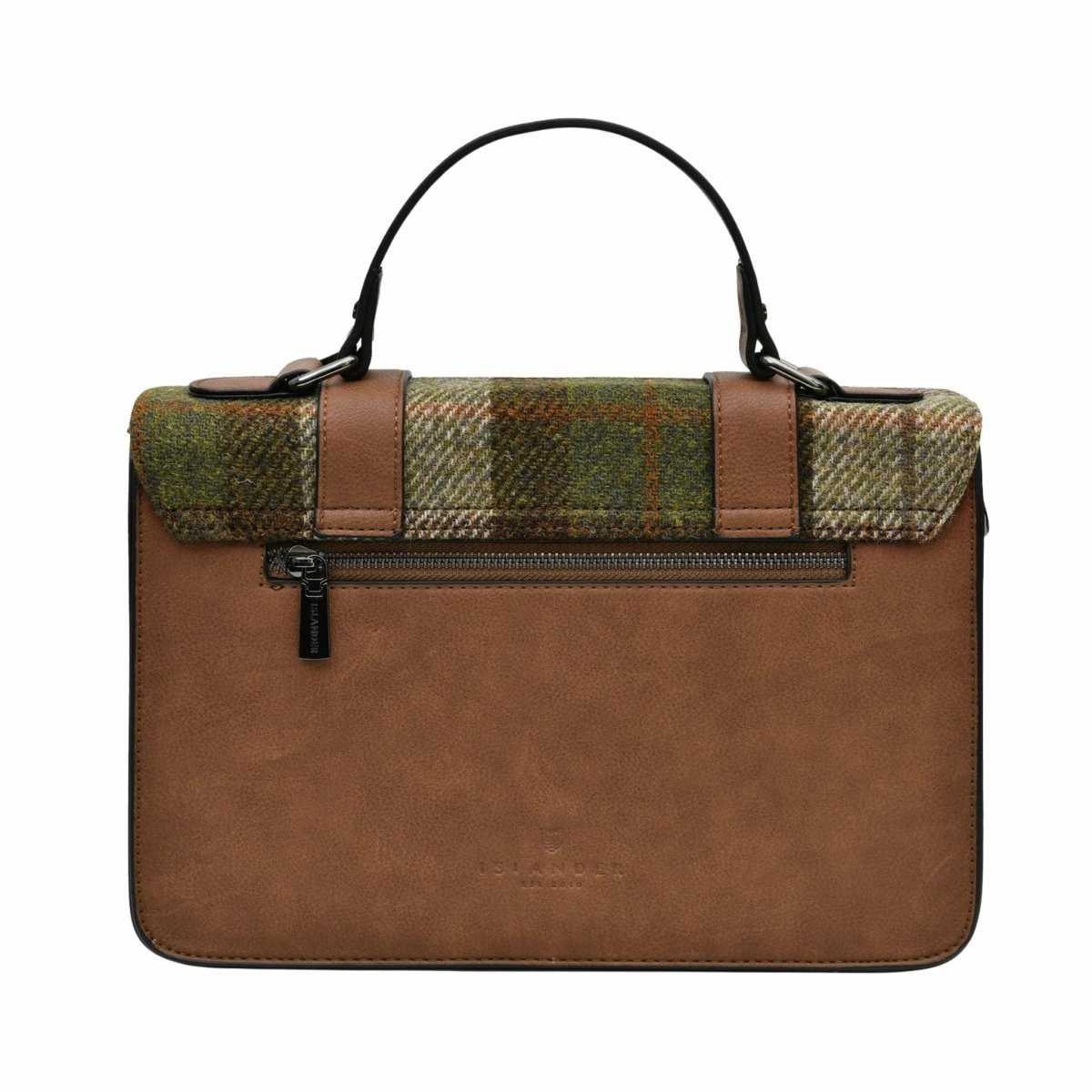 Islander Harris Tweed Large Satchel 'Chestnut Tartan'