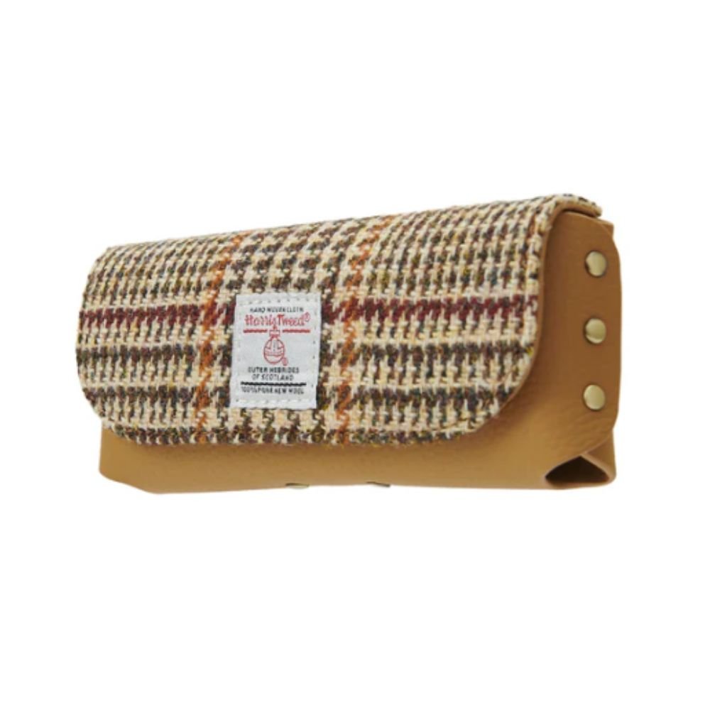 Islander Harris Tweed Leather Glasses Case 'Beige Dogtooth' - The Celtic Gift Store - Glasses Case - Accessories