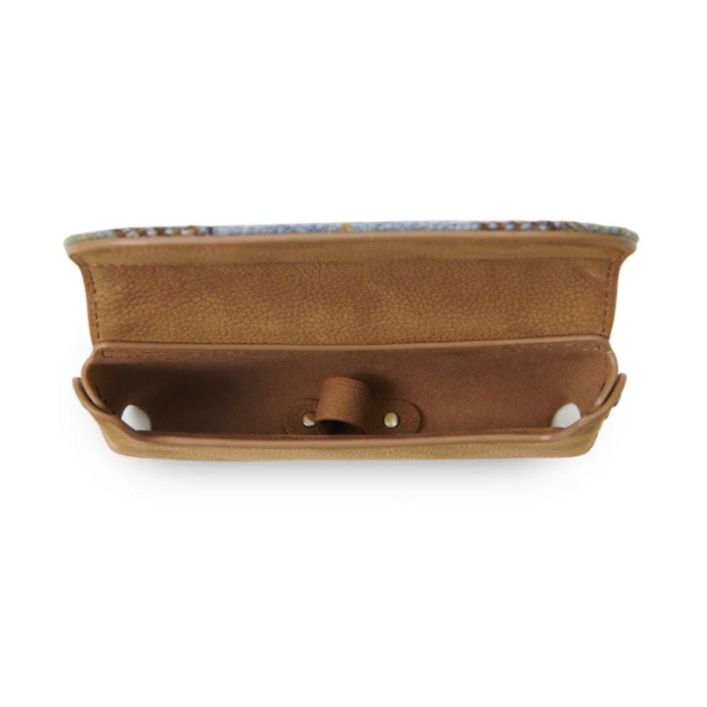 Islander Harris Tweed Leather Glasses Case 'Chestnut Blue Tartan' - The Celtic Gift Store - Glasses Case - Accessories
