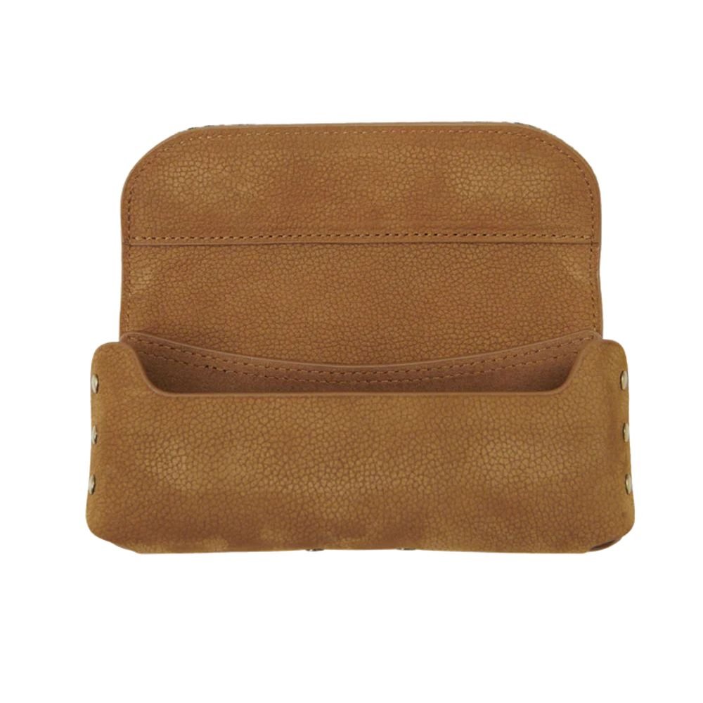 Islander Harris Tweed Leather Glasses Case 'Chestnut Blue Tartan'