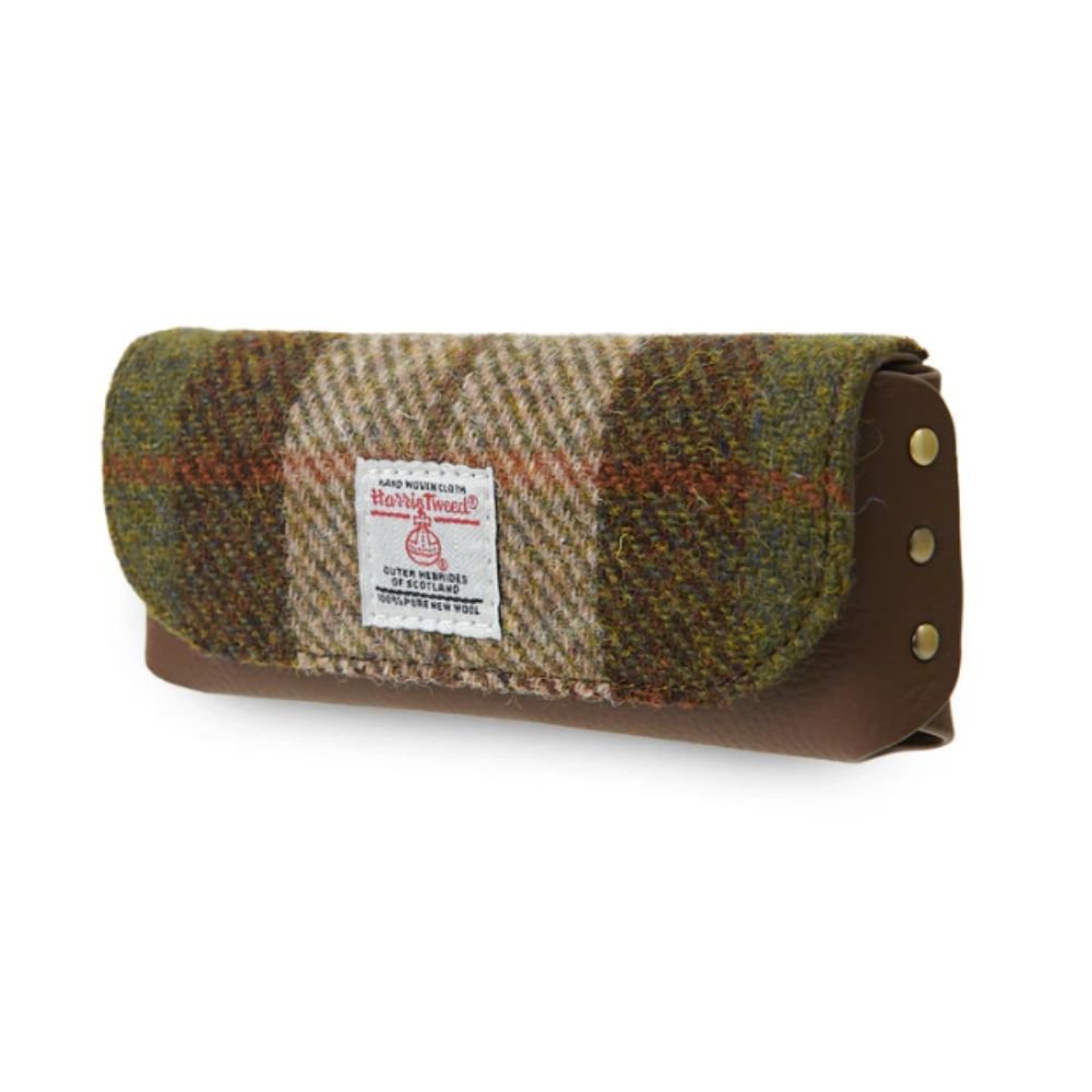 Islander Harris Tweed Leather Glasses Case 'Chestnut Tartan' - The Celtic Gift Store - Glasses Case- Accessories