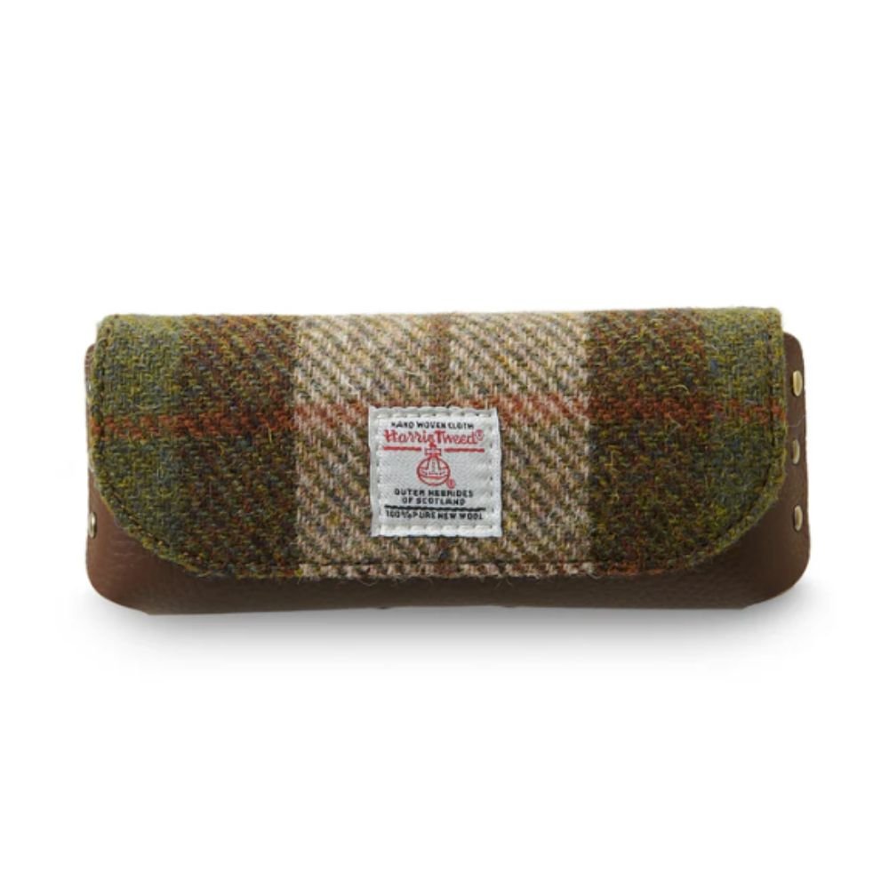 Islander Harris Tweed Leather Glasses Case 'Chestnut Tartan' - The Celtic Gift Store - Glasses Case- Accessories
