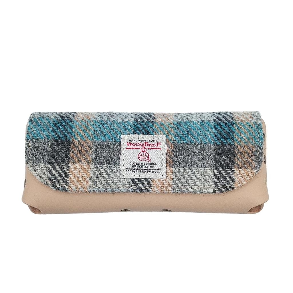 Islander Harris Tweed Leather Glasses Case 'Islander Tartan'