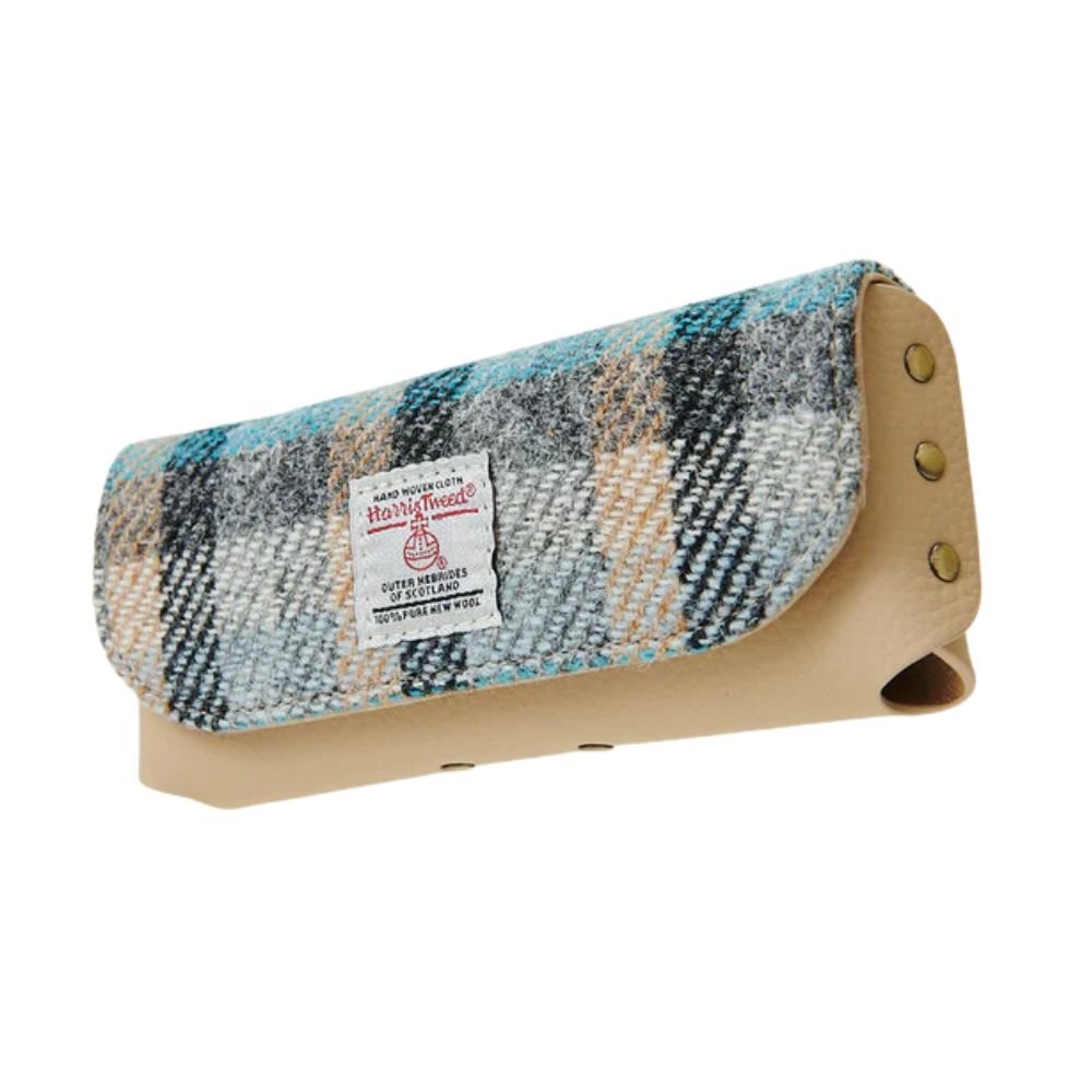 Islander Harris Tweed Leather Glasses Case 'Islander Tartan'