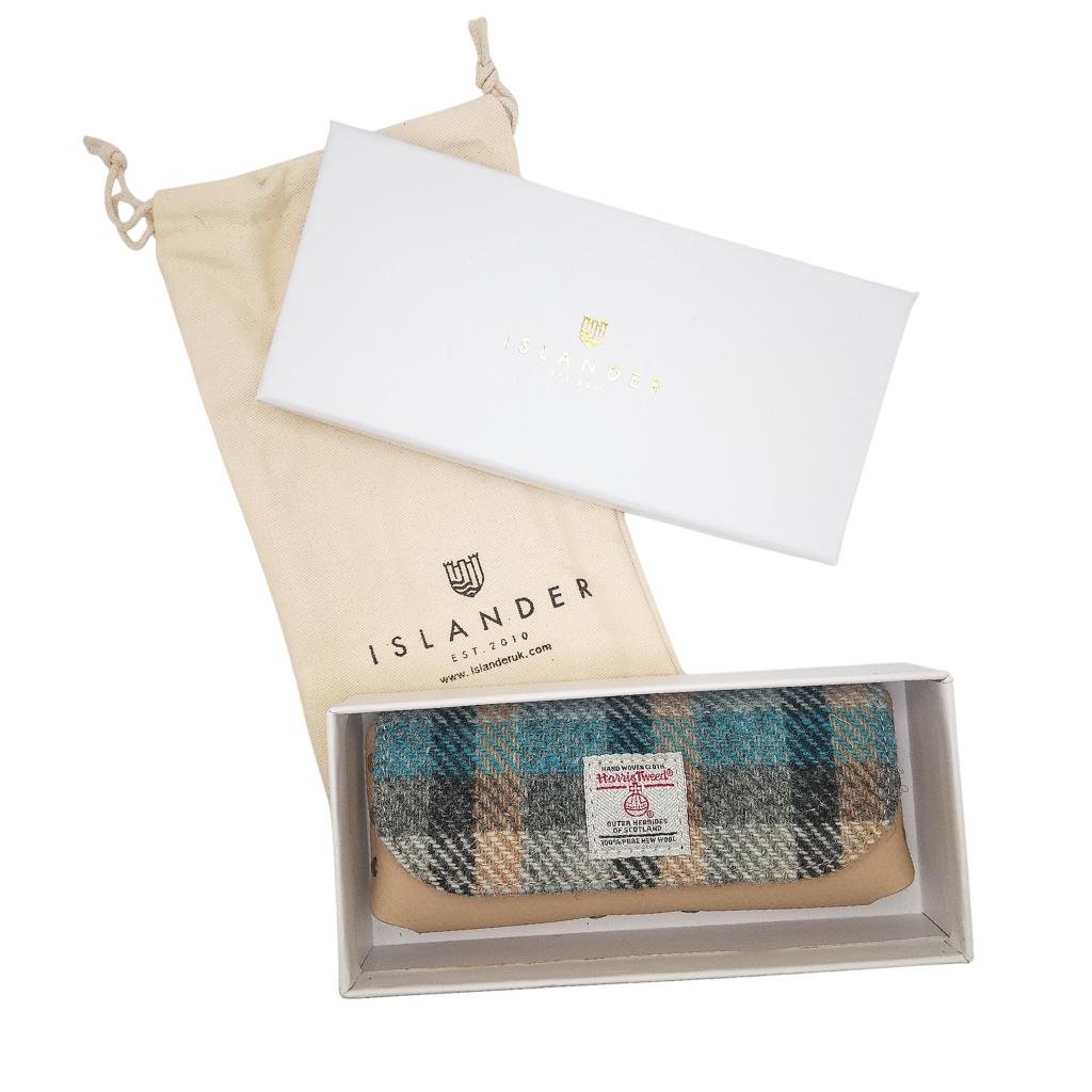 Islander Harris Tweed Leather Glasses Case 'Islander Tartan'