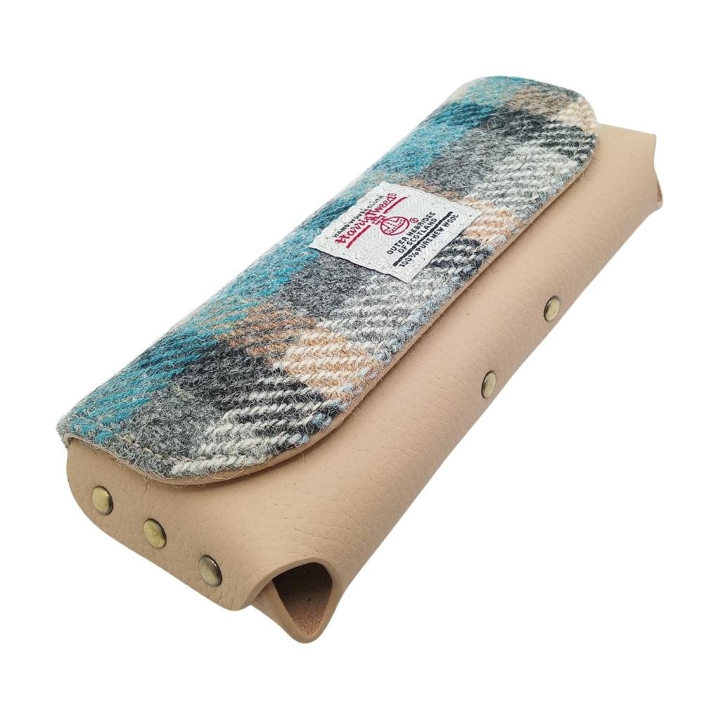 Islander Harris Tweed Leather Glasses Case 'Islander Tartan'