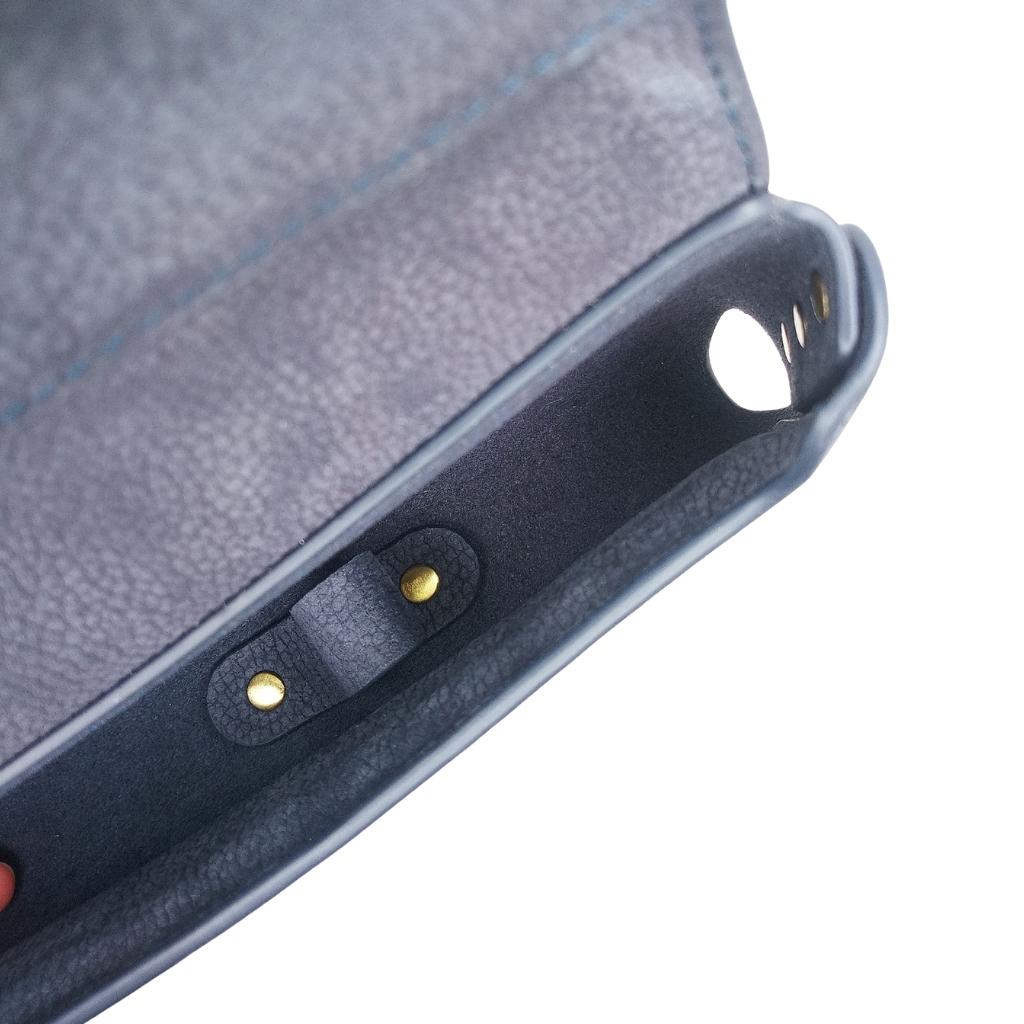 Islander Harris Tweed Leather Glasses Case 'Navy Over Check'