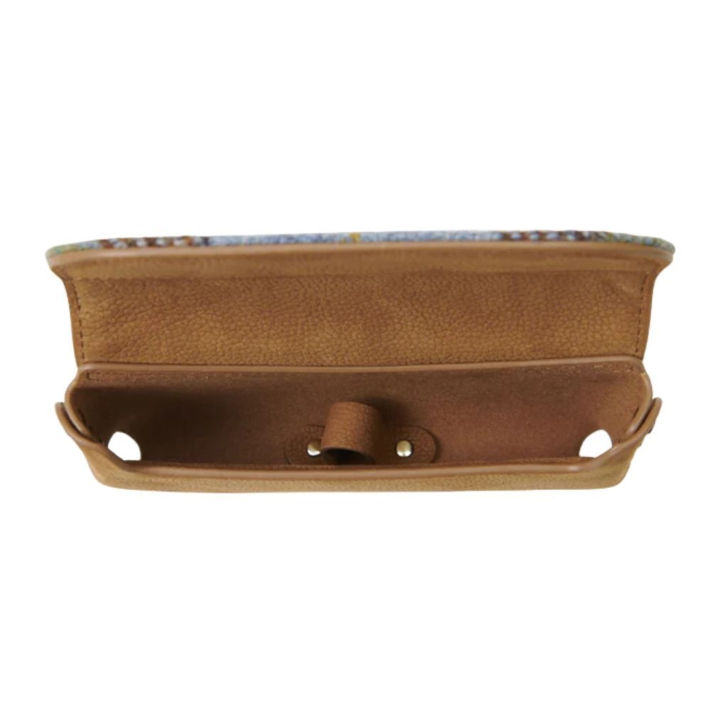 Islander Harris Tweed Leather Glasses Case 'Navy Over Check'