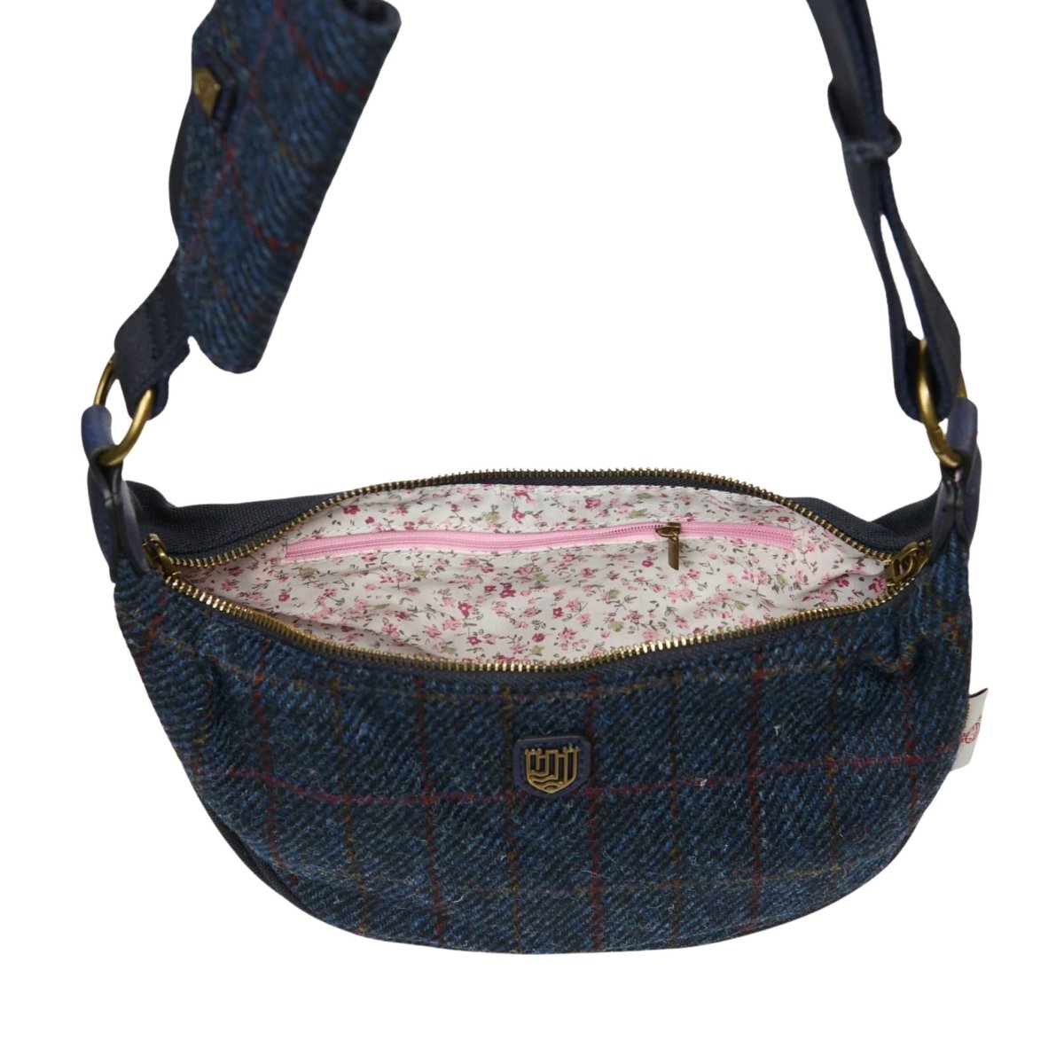 Islander Harris Tweed Luna Bag 'Navy Tartan'
