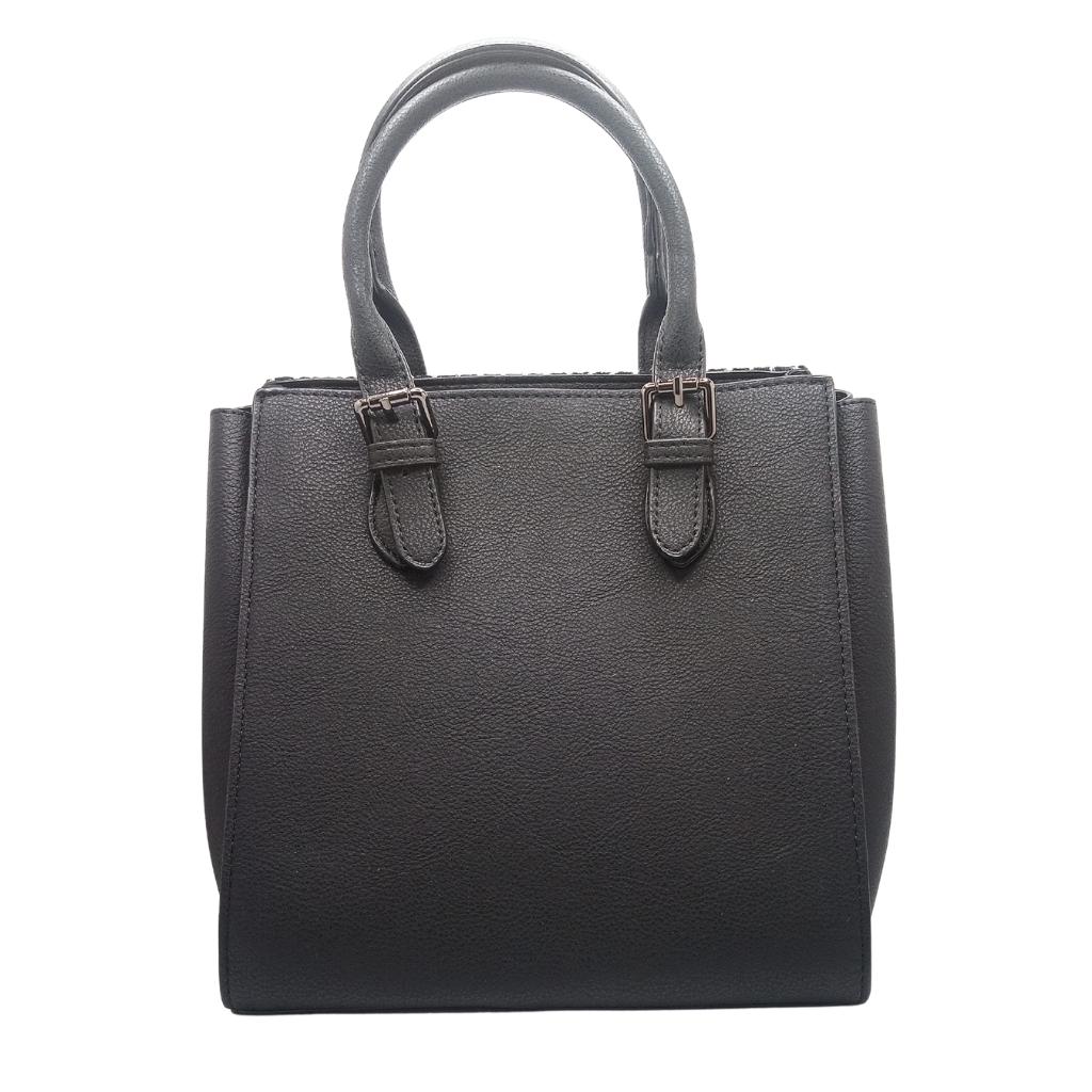Islander Harris Tweed Medium Caillie Tote 'Black and White Dogtooth'