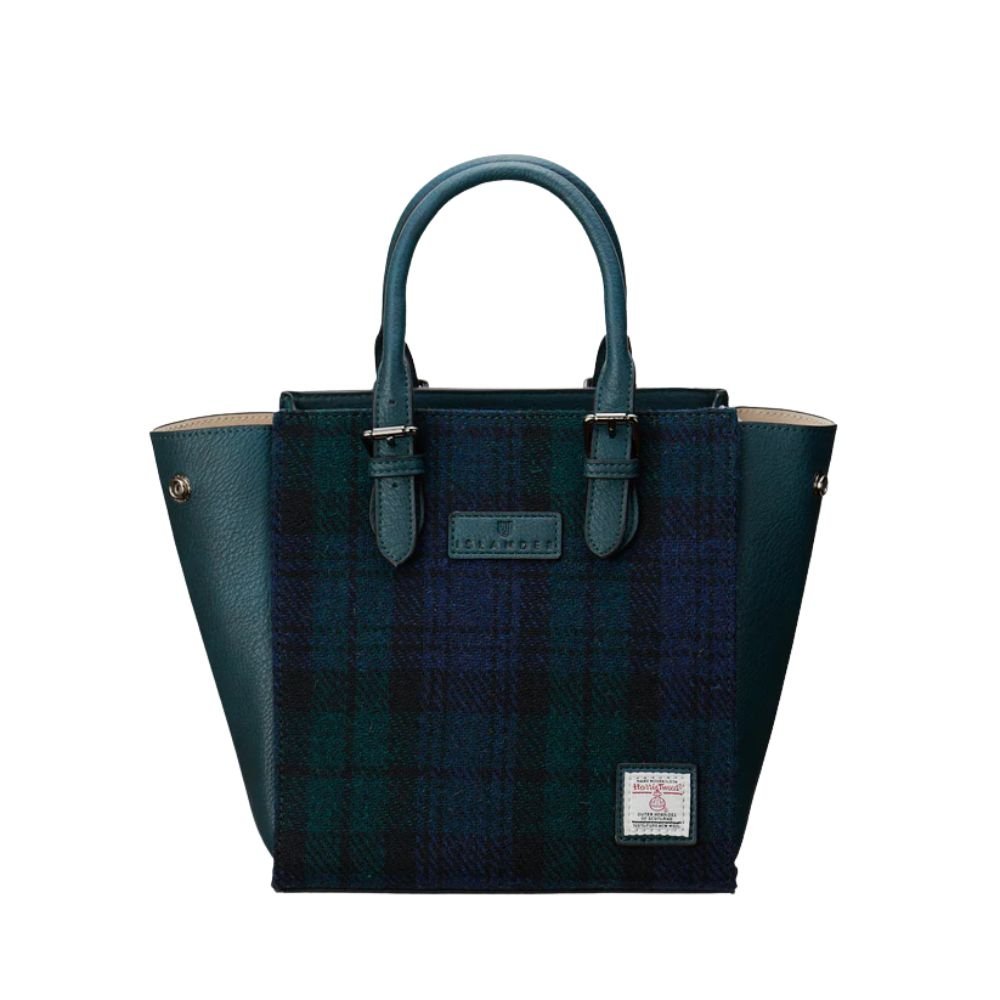 Islander Harris Tweed Medium Caillie Tote 'Black Watch Tartan'