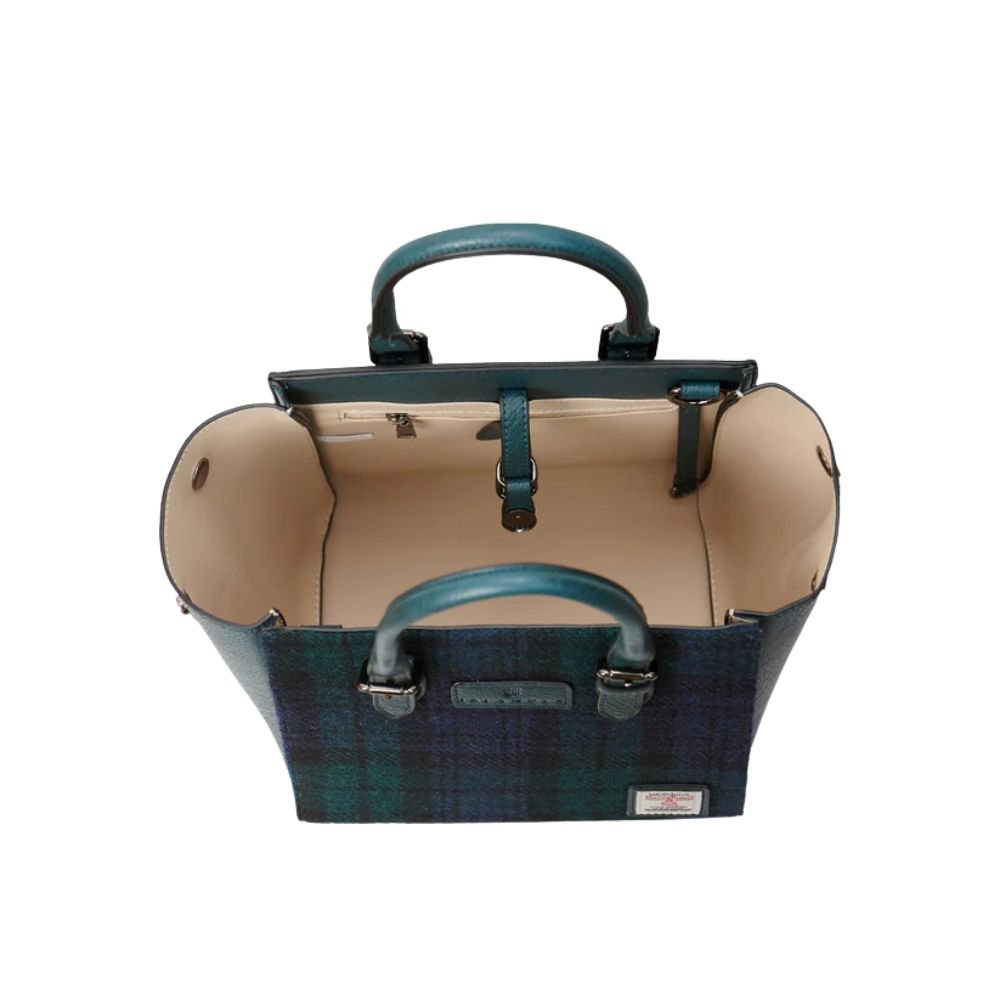 Islander Harris Tweed Medium Caillie Tote 'Black Watch Tartan'