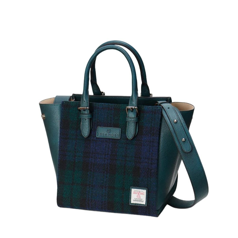 Islander Harris Tweed Medium Caillie Tote 'Black Watch Tartan'