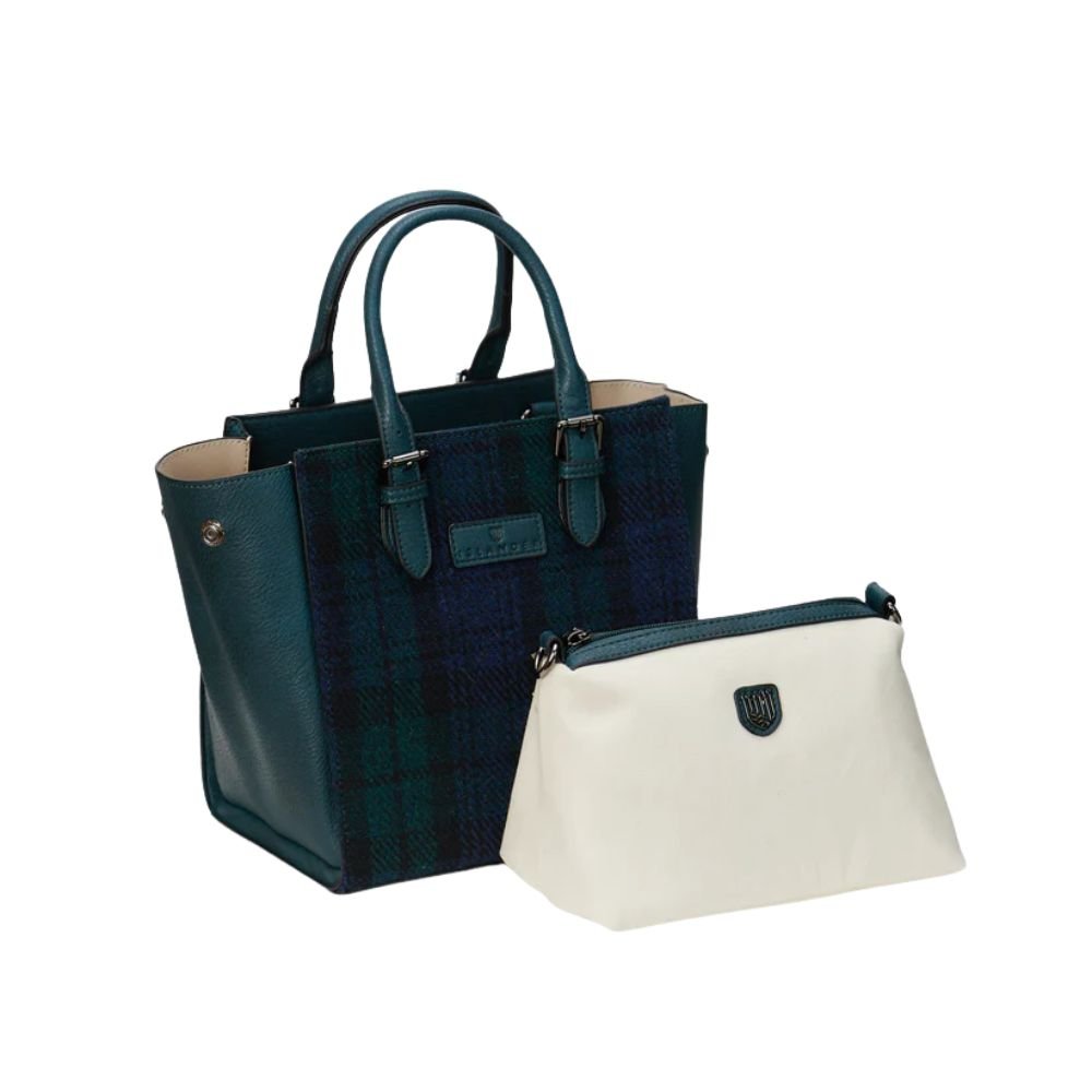 Islander Harris Tweed Medium Caillie Tote 'Black Watch Tartan'