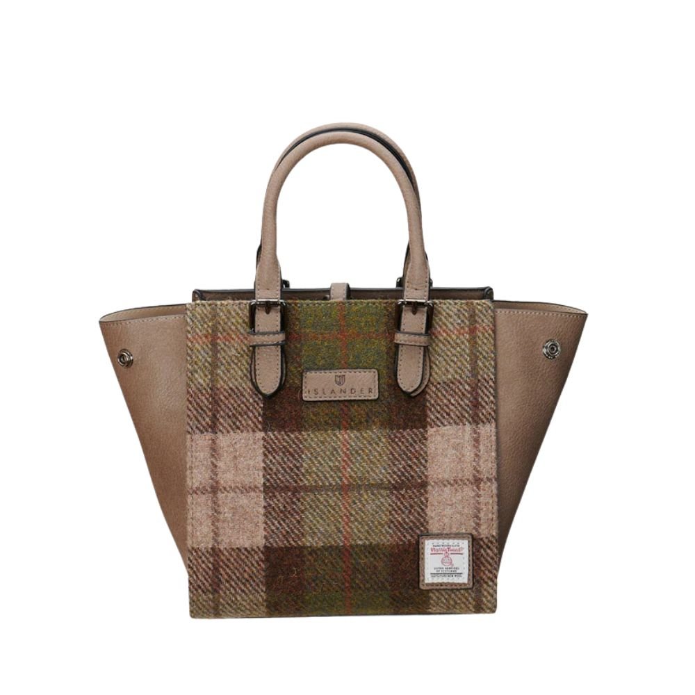 Islander Harris Tweed Medium Caillie Tote 'Chestnut Tartan'