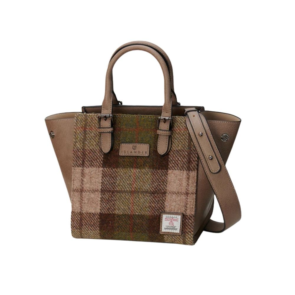 Islander Harris Tweed Medium Caillie Tote 'Chestnut Tartan'