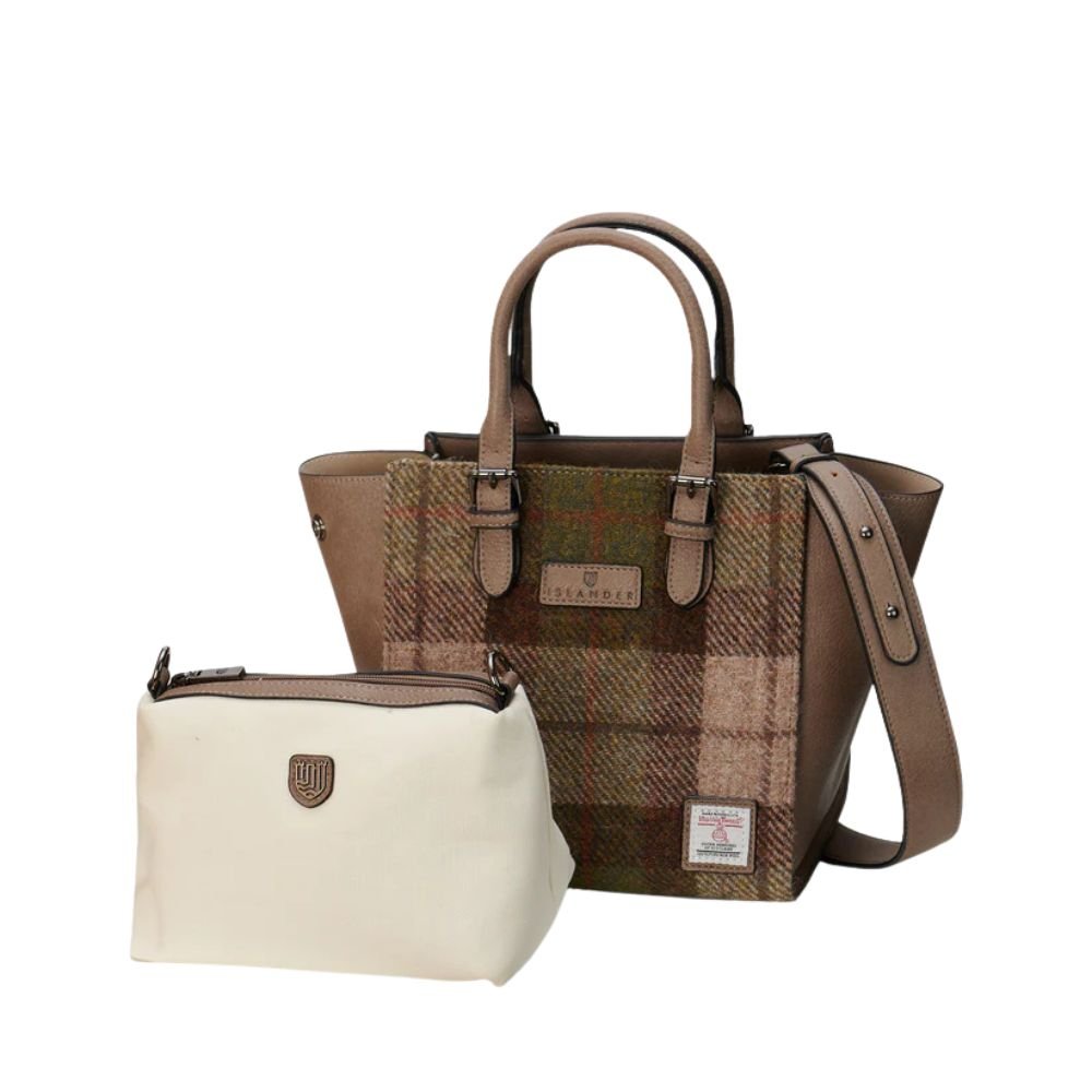 Islander Harris Tweed Medium Caillie Tote 'Chestnut Tartan'
