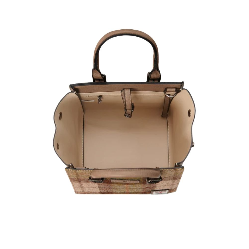 Islander Harris Tweed Medium Caillie Tote 'Chestnut Tartan'