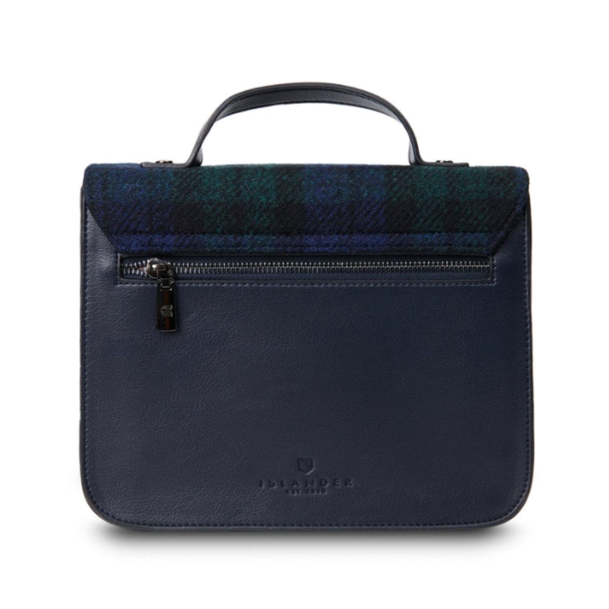 Islander Harris Tweed Medium Calton Satchel 'Black Watch Tartan' - The Celtic Gift Store - Handbags