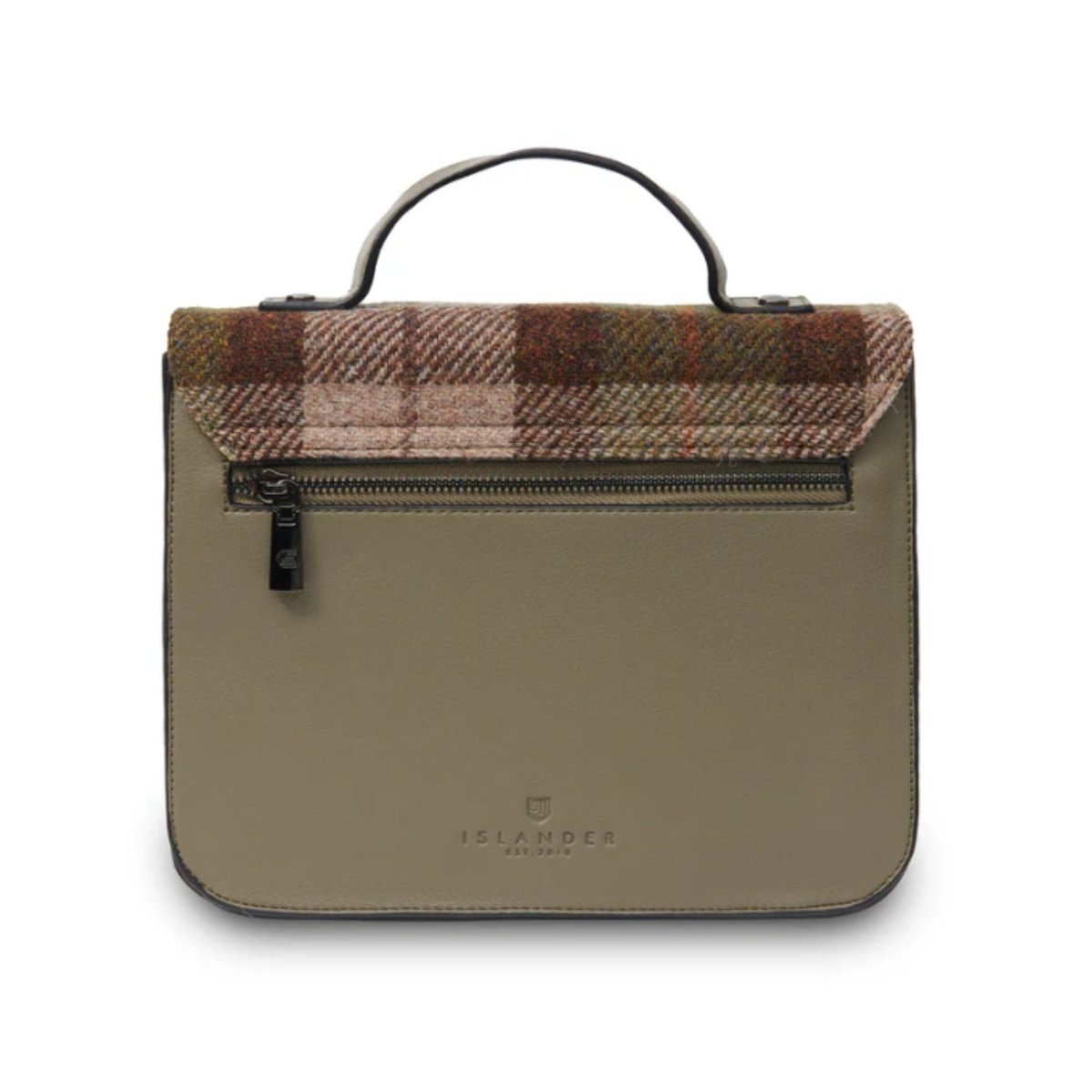 Islander Harris Tweed Medium Calton Satchel 'Chestnut Tartan' - The Celtic Gift Store - Handbags