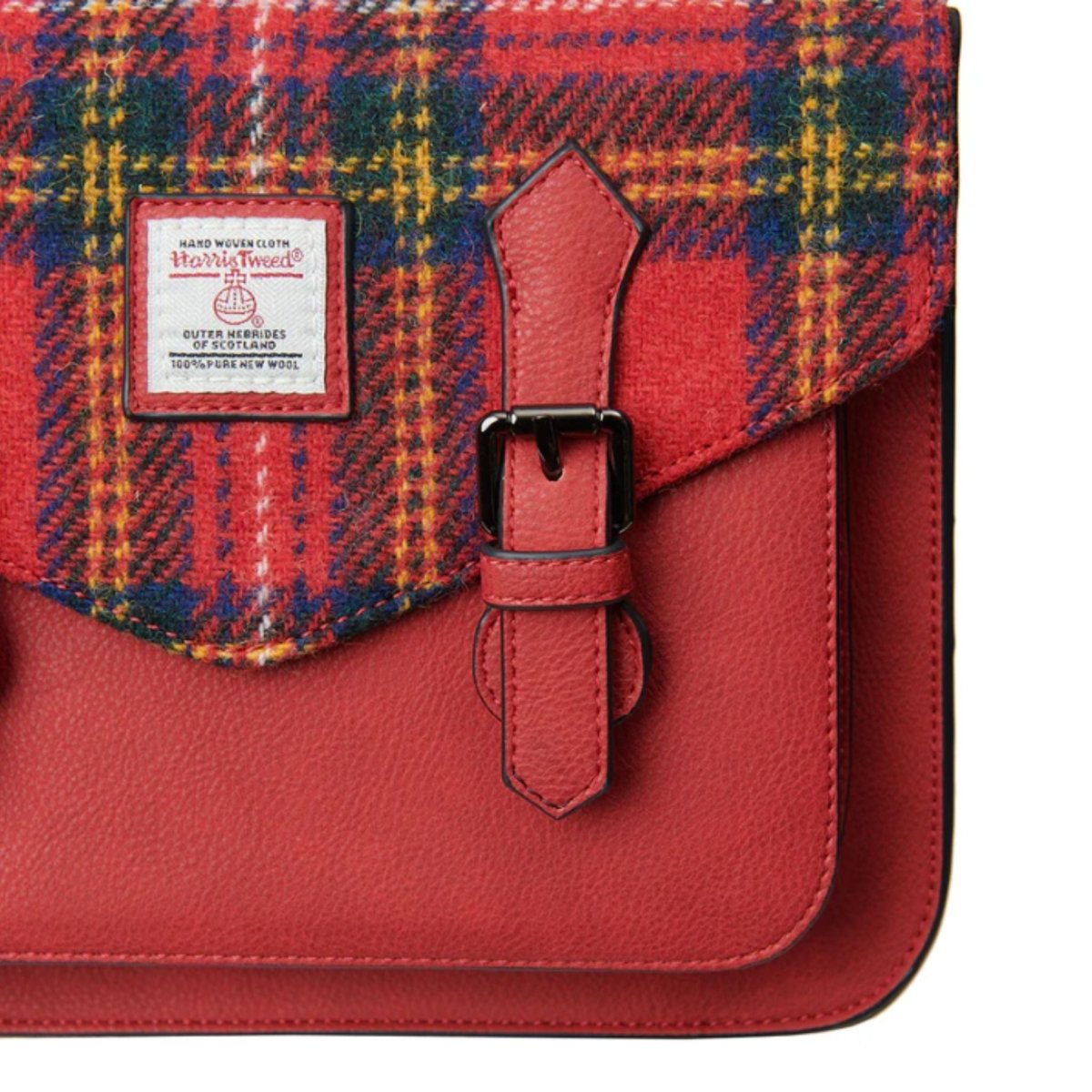 Islander Harris Tweed Medium Calton Satchel 'Royal Stewart Tartan' - The Celtic Gift Store - Handbags