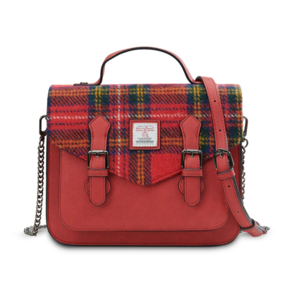 Islander Harris Tweed Medium Calton Satchel 'Royal Stewart Tartan' - The Celtic Gift Store - Handbags