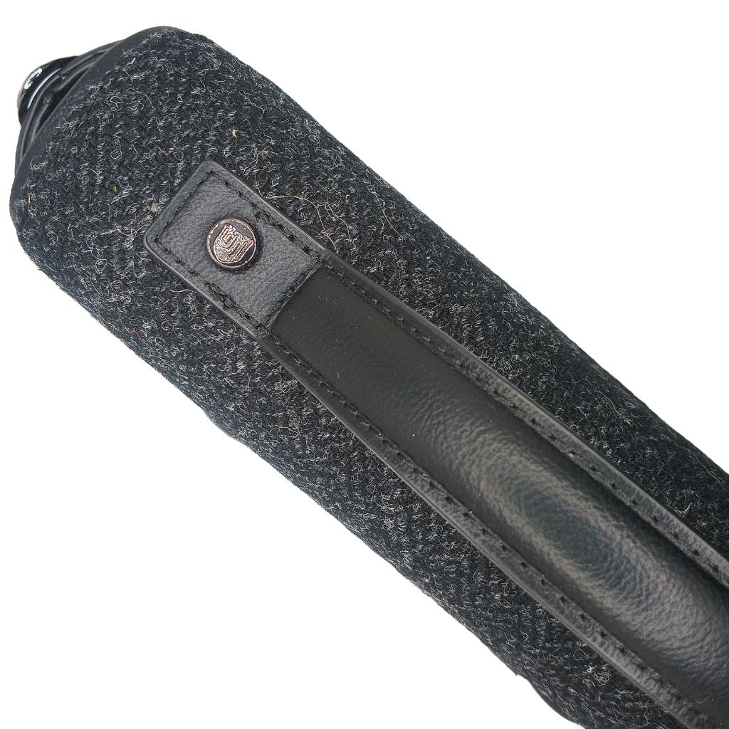 Islander Harris Tweed Medium Cobble Satchel 'Black Herringbone'