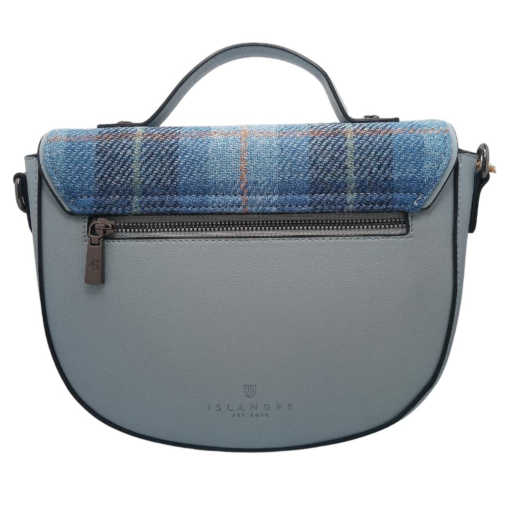 Islander Harris Tweed Medium Cobble Satchel 'Blue Tartan'