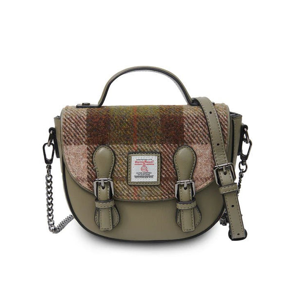 Islander Harris Tweed Medium Cobble Satchel 'Chestnut Tartan' - The Celtic Gift Store - Handbags