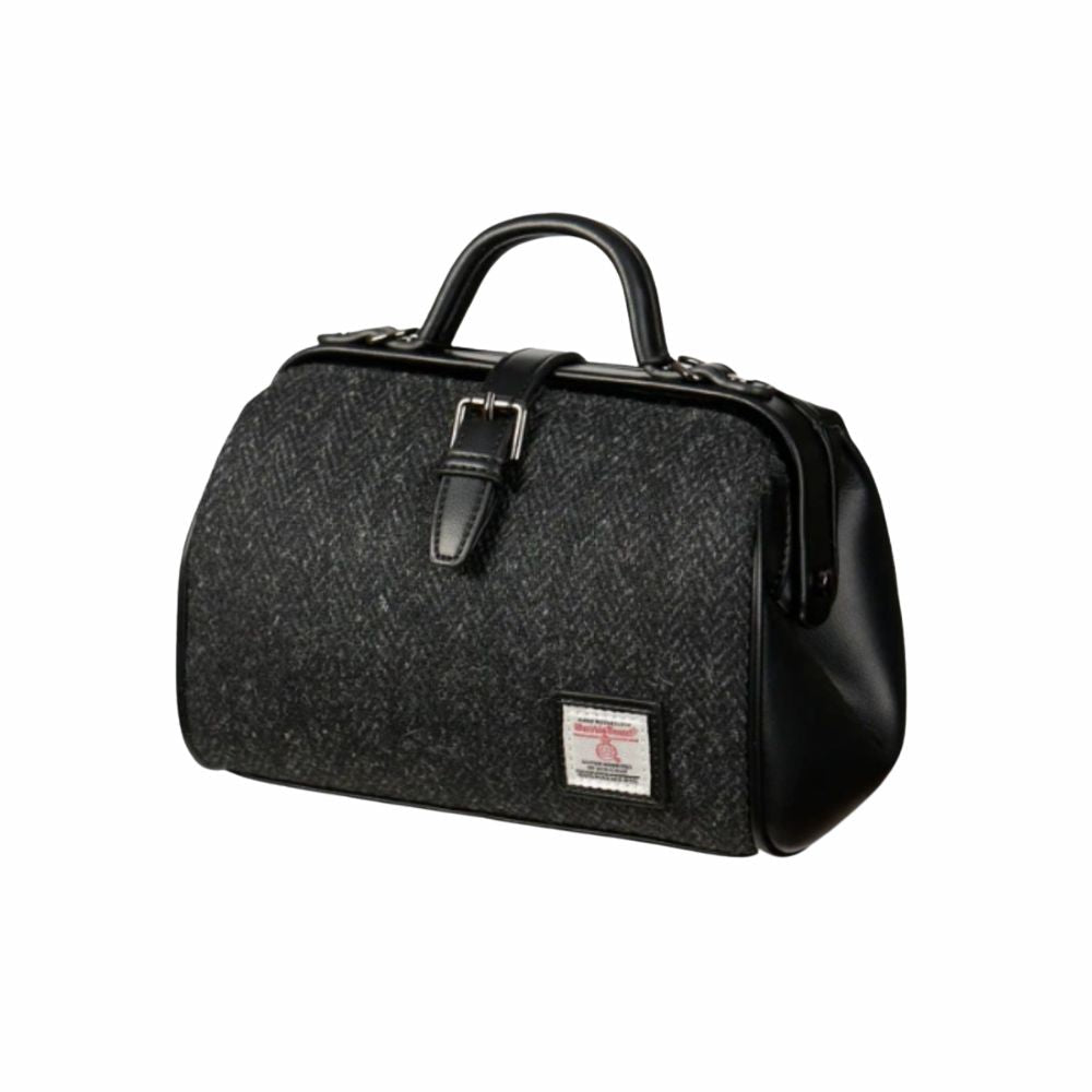 Islander Harris Tweed Medium Doctor Bag 'Black Herringbone'