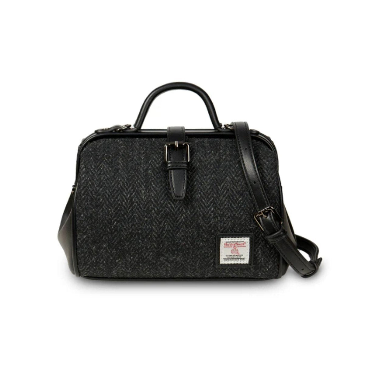 Islander Harris Tweed Medium Doctor Bag 'Black Herringbone' - The Celtic Gift Store - Handbags