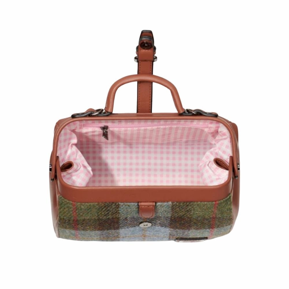 Islander Harris Tweed Medium Doctor Bag 'Chestnut Blue Tartan'