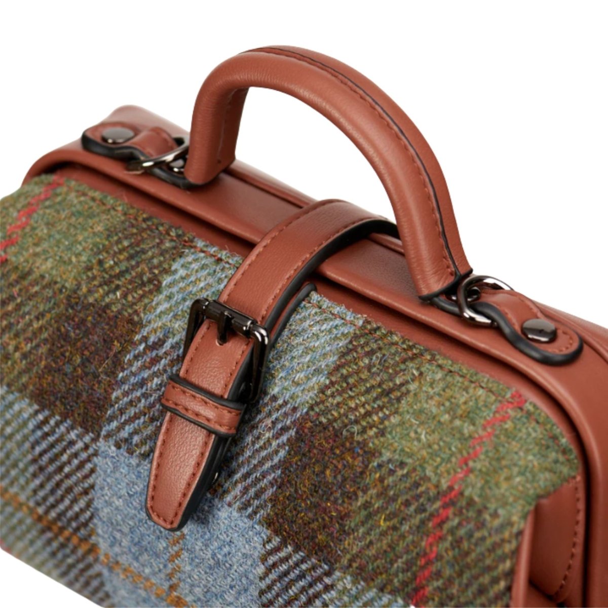 Islander Harris Tweed Medium Doctor Bag 'Chestnut Blue Tartan' - The Celtic Gift Store - Handbags