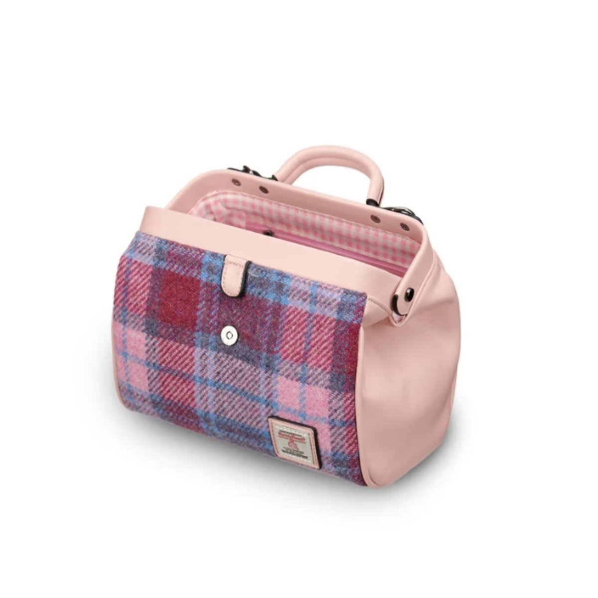 Islander Harris Tweed Medium Doctor Bag 'Pink Blue Tartan'