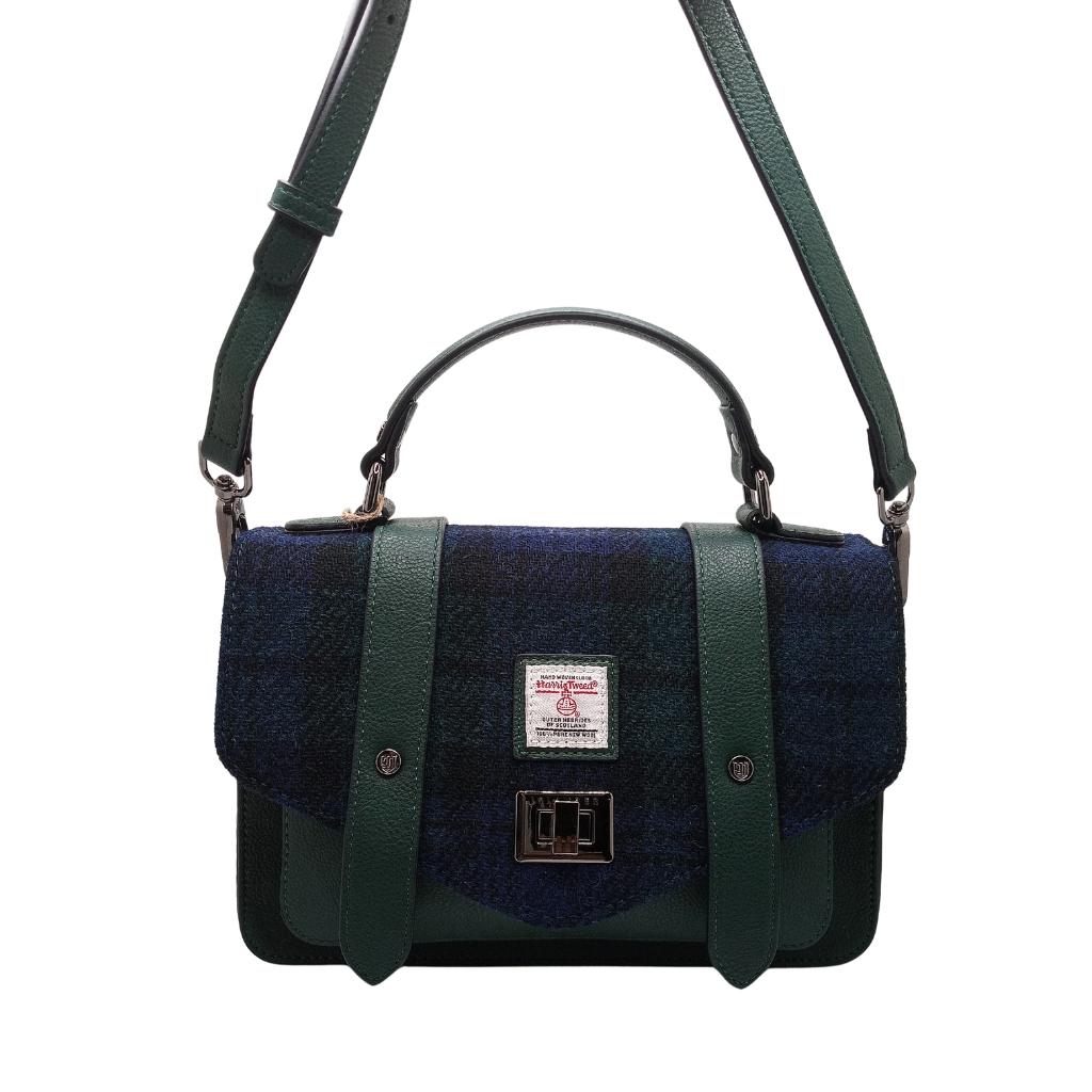 Islander Harris Tweed Medium Satchel 'Black Watch Tartan' by Islander - Handbags