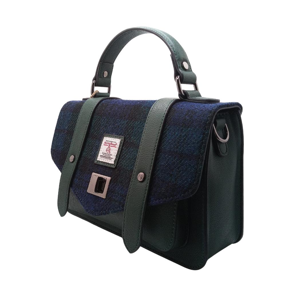 Islander Harris Tweed Medium Satchel 'Black Watch Tartan' by Islander - Handbags