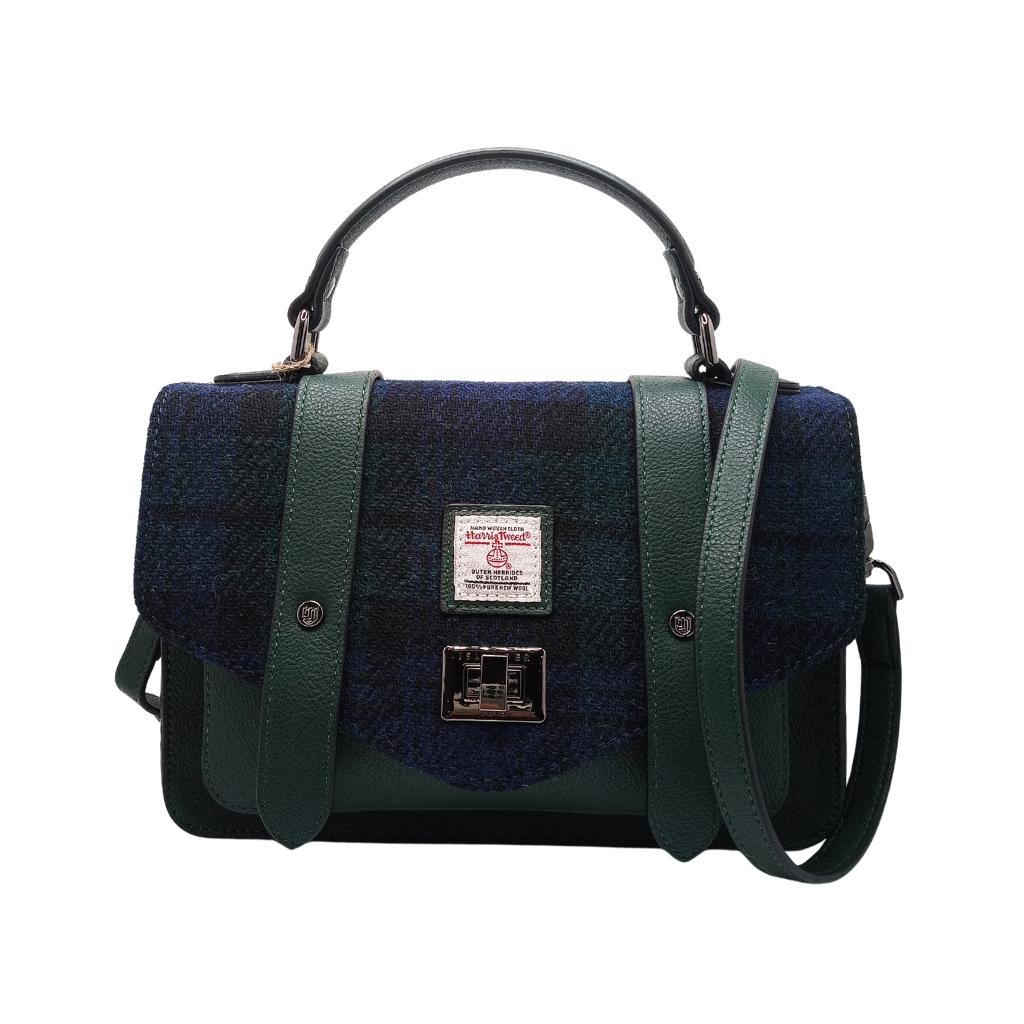 Islander Harris Tweed Medium Satchel 'Black Watch Tartan' by Islander - Handbags